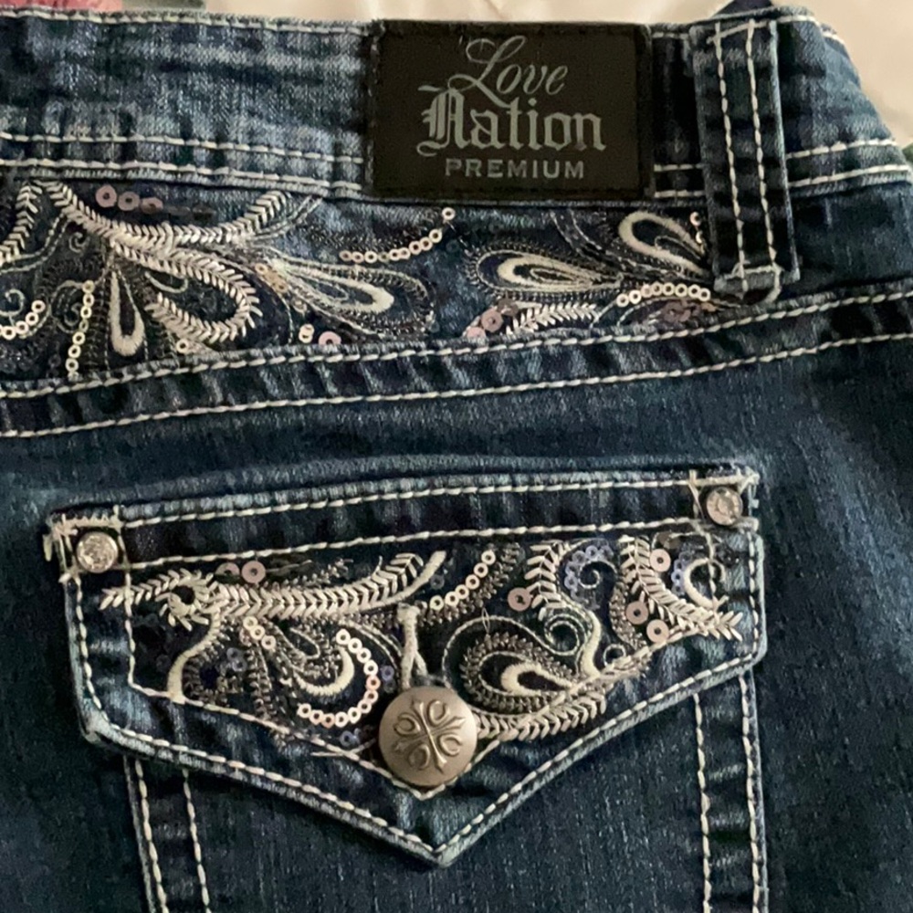Love Nation Bedazzled Jeans Shorts